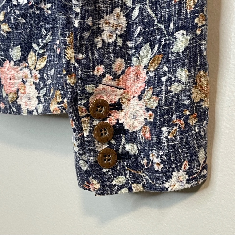 Daughters of the Liberation Anthropologie Floral Crop Linen Women's Blazer - Picture 4 of 8